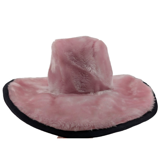 Vintage Goorin Bros Pink Fuzzy Faux Fur‎ Wide Brim Cowboy Western Hat Rare main image 6